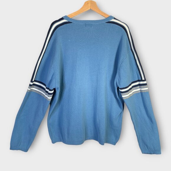 Vtg Mossimo Sweater Tag is XXL (Fit is XL) Blue Retro Slim Fit Skate Y2K - Picture 5 of 6